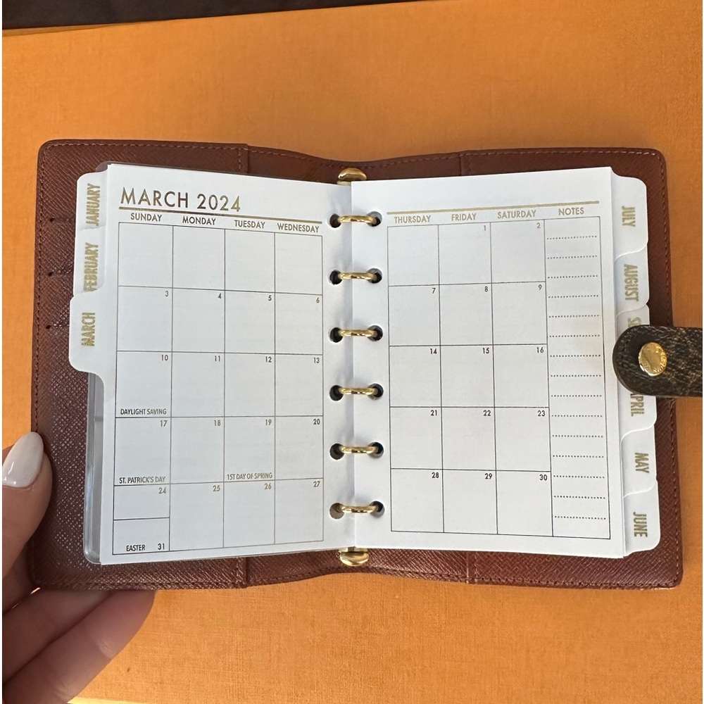 2026⚜️FITS Louis Vuitton 6 RING Agenda: PM MM GM Calendar + PEN & PAPER